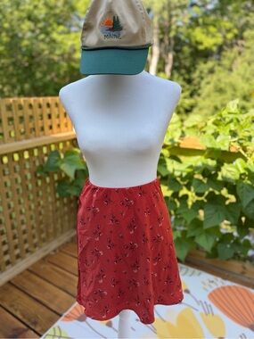 Hollister Red Floral Mini Skirt